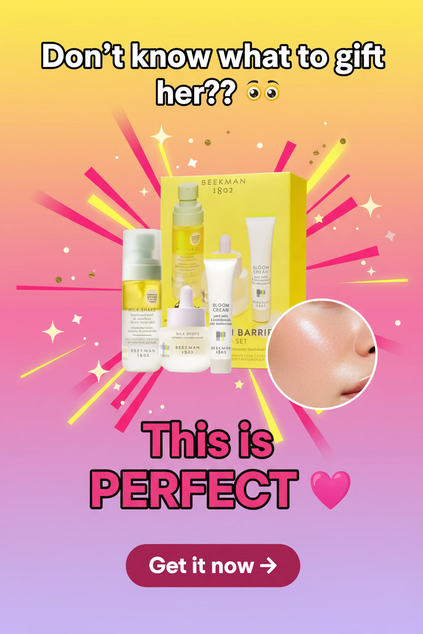 Beekman 1802 goat milk minis kid skincare set with vibrant yellow bloom barrier box and four clinically kind products