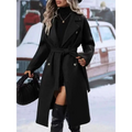 Black belted wool coat with silver buttons showcasing belt winter fashion and style beyond beige double breasted trench coat