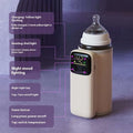 Cream-colored electric baby bottle insulation cover with digital display and control buttons 18w fast charge
