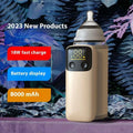 Beige electric baby bottle insulation cover with digital display and 18w fast charge for efficient bottle insulation