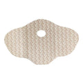 Beige fabric body wrap patch with oval cutout and heart logo pattern for waist slimming by royale essence lux