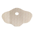 Beige fabric body wrap patch with oval cutout and heart logo pattern for waist slimming by royale essence lux