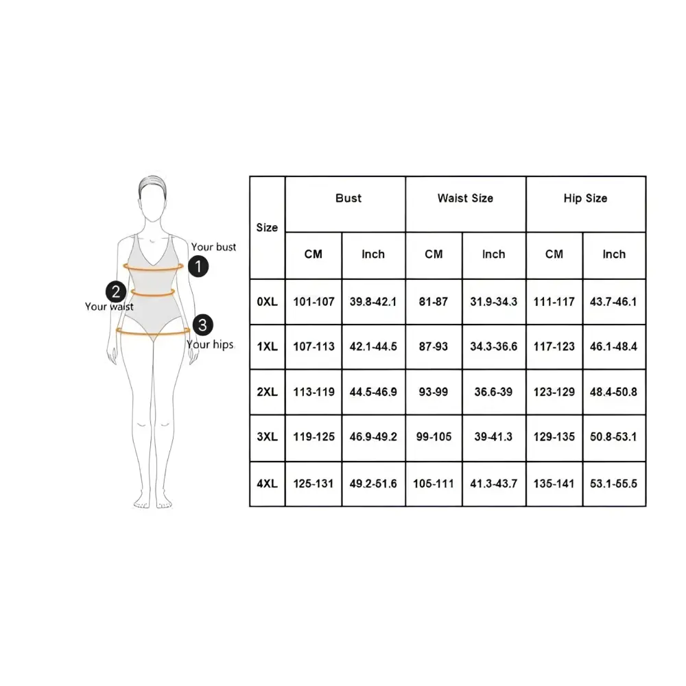 Size chart displaying bust waist and hip measurements in cm and inches for beige ribbed one-piece swimsuit halter neck
