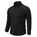 Black turtleneck pullover sweater with ribbed cuffs and hem contrasting beige turtleneck pullover features ribbed cuffs