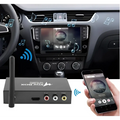 Black rectangular best seller car mirror link box with antenna showing back side with multiple input output ports