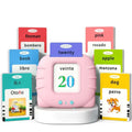 Pink plastic bilingual talking flash cards with digital screen showing number 20 in green and blue