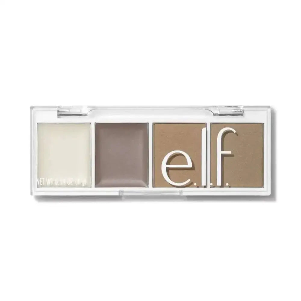 E.l.f. bite-size mini brow quad powders eyebrow grooming kit with four neutral shades for natural brow shaping
