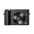 Black 5k digital camera with textured grip and 3x optical zoom lens from royale essence lux