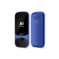 Black AI offline translator featuring a sleek textured lower panel with a black screen and circular light button