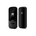 Black ai offline translator with glossy screen textured lower panel and circular light button for offline use