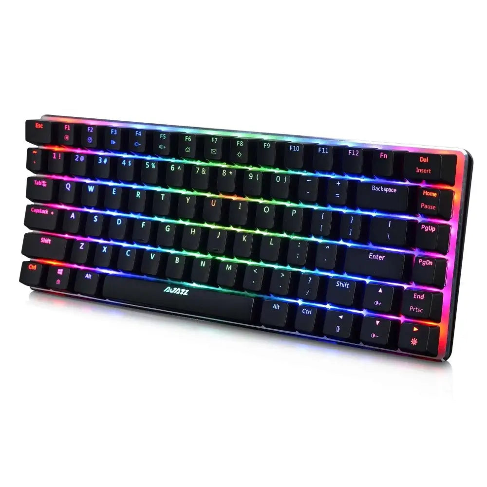 Black ak33rgb mechanical keyboard with vibrant rainbow rgb version black backlighting and green axis switches