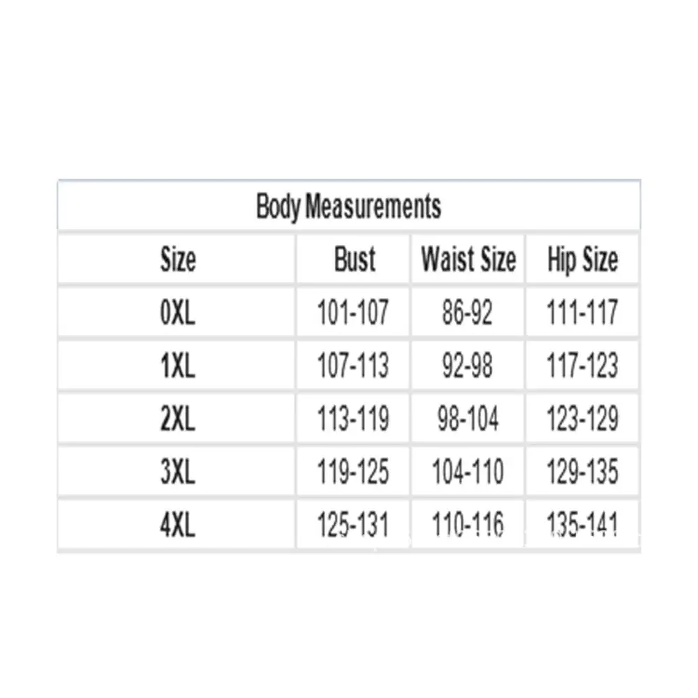 Body measurements chart for plus size swimsuit black and gold mesh american one-piece showing bust waist and hip inches