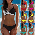 Black and white halter top bikini summer swimsuit women with sleek modern design gray two-piece bikini set