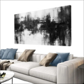 Black and white abstract canvas wall art with textured brushstrokes perfect for modern wall art displays