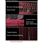 Black beaded belly dance waist scarf in burgundy velvet with metallic coins beads and dense bronze tassels