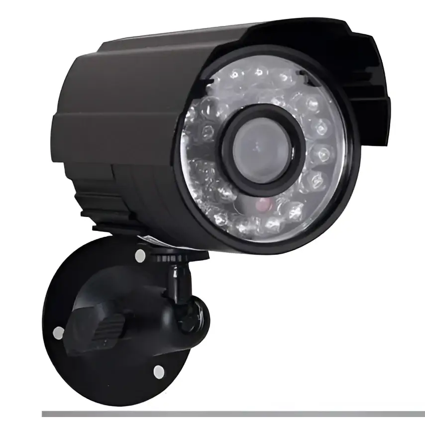 Black cmos wholesale monitoring camera in plastic with circular led lights for wholesale monitoring surveillance use