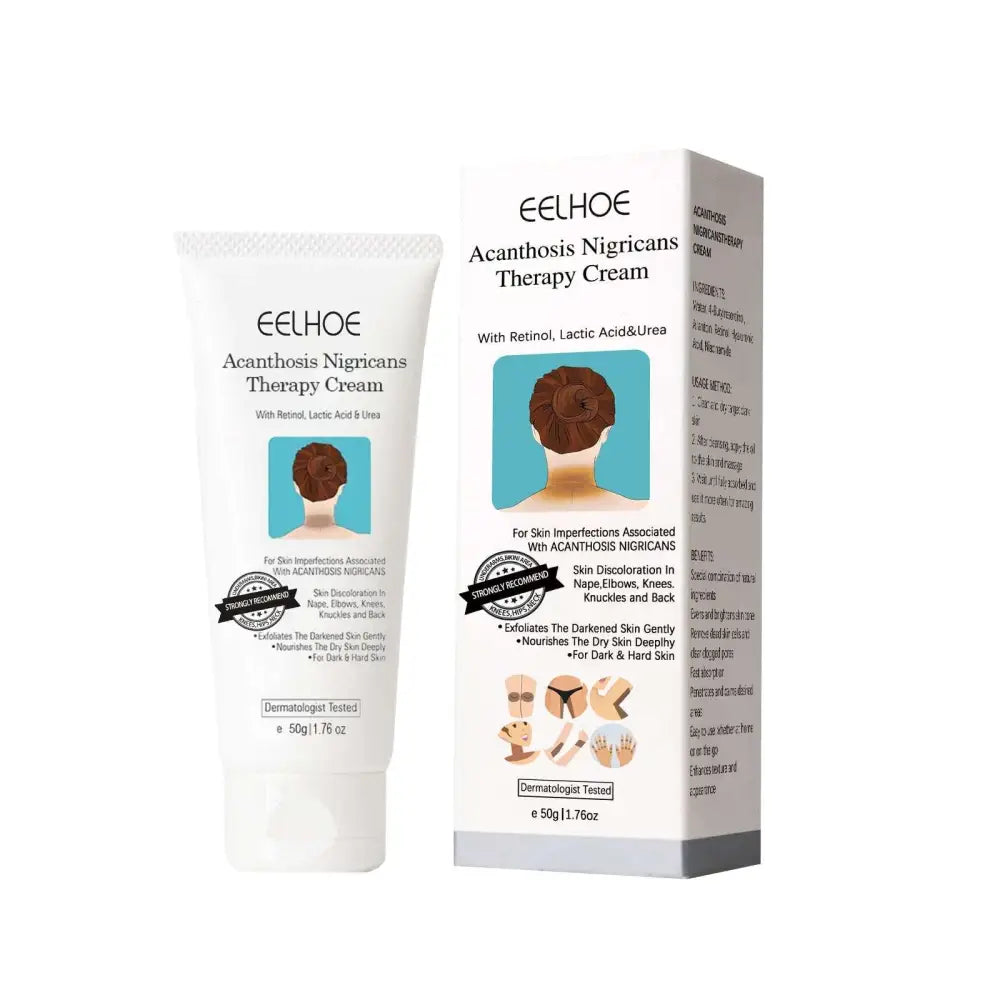 White tube and box of black echinacea repair cream for body whitening with clean blue accents and black text details