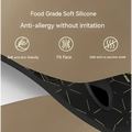 Black geometric photon beauty mask made of soft black silicone with a skin firming design for skincare routine use
