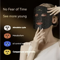 Black geometric photon beauty mask with skin firming led lights and hexagonal pattern for skincare routine use