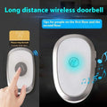 Silver oval gold doorbell wireless home device with glowing blue center and sleek metallic finish for modern wireless home use