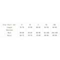 Size chart for black halloween policewoman uniform suit with shiny patent leather detailing in sizes s to 2xl in cm
