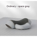 Space gray ergonomic black heated cervical pillow with contoured textured design and soft cushioned neck support wrap