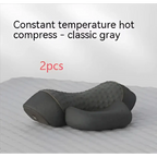 Classic gray constant temperature hot compress with textured ergonomic design in black heated cervical pillow neck wrap