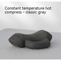 Classic gray textured quilted hot compress for the black heated cervical pillow providing targeted neck relief