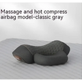 Classic gray textured heated cervical pillow with hot compress airbag for neck support in black heated cervical wrap