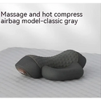 Classic gray textured heated cervical pillow with hot compress airbag for neck support in black heated cervical wrap