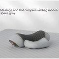 Gray massage and hot compress airbag with textured cushion design in black heated cervical pillow neck support wrap