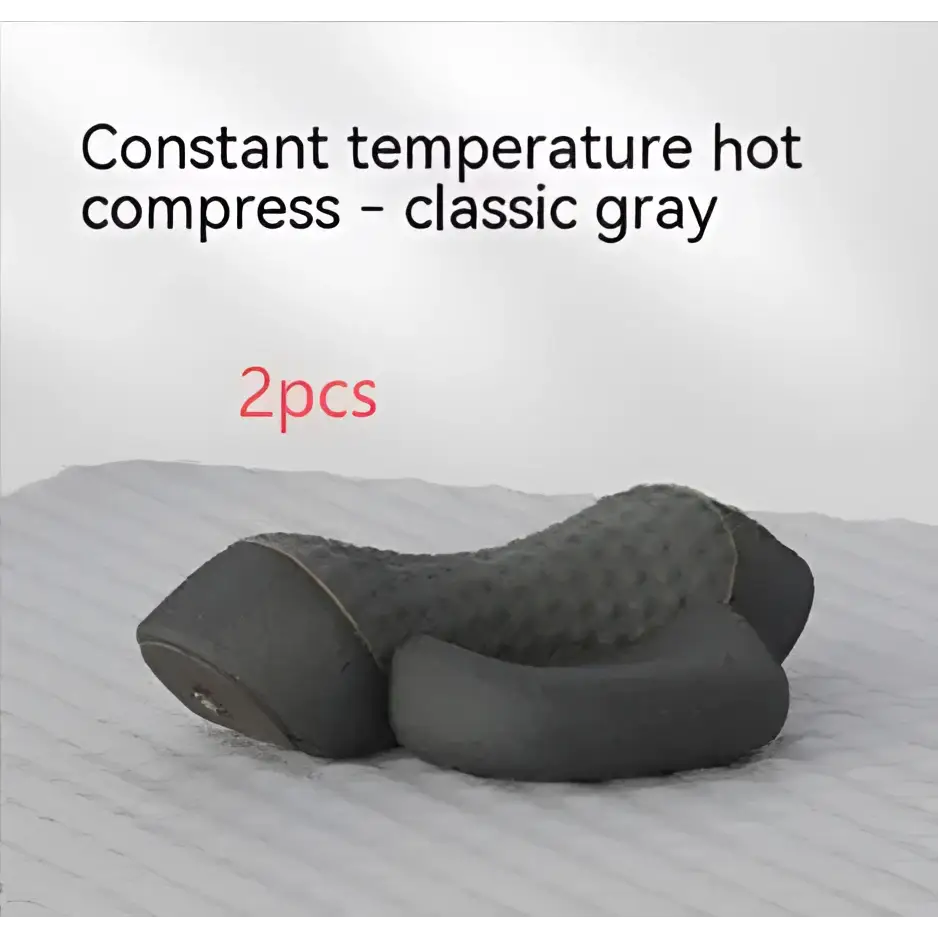 Classic gray constant temperature hot compress with textured ergonomic design for black heated cervical pillow neck support wrap