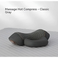 Classic gray heated cervical pillow with quilted textured surface and contoured design for targeted neck relief