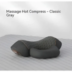 Classic gray heated cervical pillow with quilted textured surface and contoured design for targeted neck relief