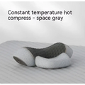 Space gray heated cervical pillow with constant temperature hot compress and segmented textured design for neck support