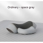 Space gray black heated cervical pillow with ergonomic textured contour and soft cushioned neck support wrap