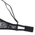 Black lace plus size sexy lingerie garter set featuring adjustable elastic strap with gold-toned metal clasps