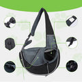 Black mesh carrying pets bag for women with gray mesh and adjustable shoulder strap for outdoor use