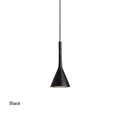 Black minimalist funnel pendant light with a sleek conical design ideal for modern interior lighting funnel pendant lights