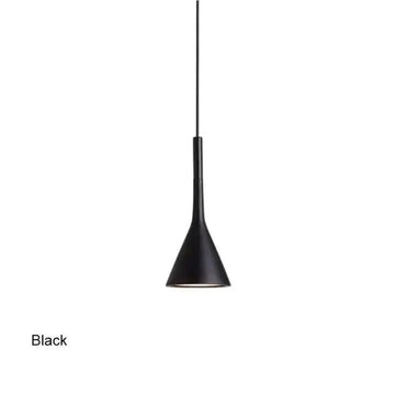 Black minimalist funnel pendant light with a sleek conical design ideal for modern interior lighting funnel pendant lights