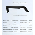 Black modern camera smart glasses with sleek design, purple accent, and 32gb storage for advanced use