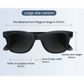 Black modern camera smart glasses with black rectangular frames and integrated cameras on each temple with purple accent