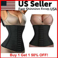 Black perforated slim shape waist trainer cincher with adjustable side closures for comfortable waist shaping