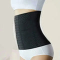 Black perforated slim shape waist trainer cincher with adjustable side straps made of breathable mesh material