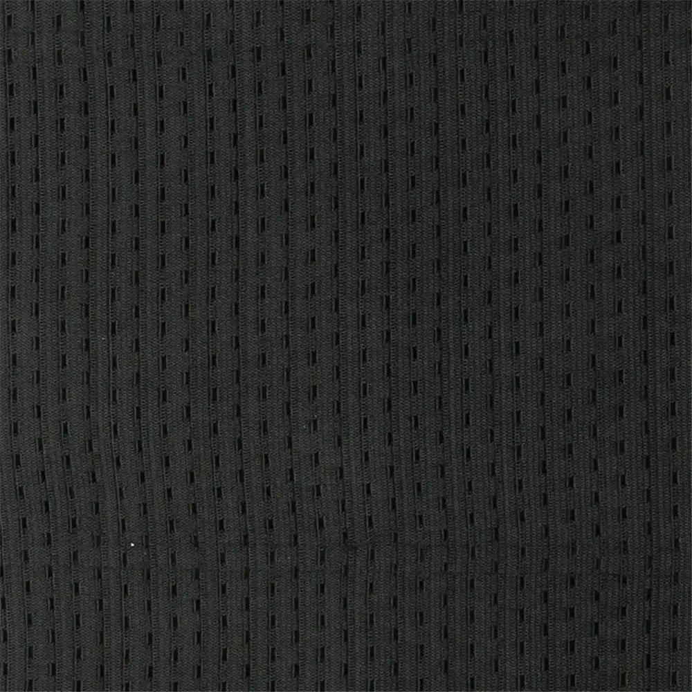 Black perforated slim waist trainer cincher with vertical ribbing in breathable mesh fabric for slim shape waist shaping