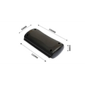 Black plastic pet grooming comb with textured grip surface and rounded edges for comfortable use