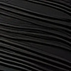 Black pleated bikini two-piece featuring dark textured fabric with subtle wavy pattern and gold accents