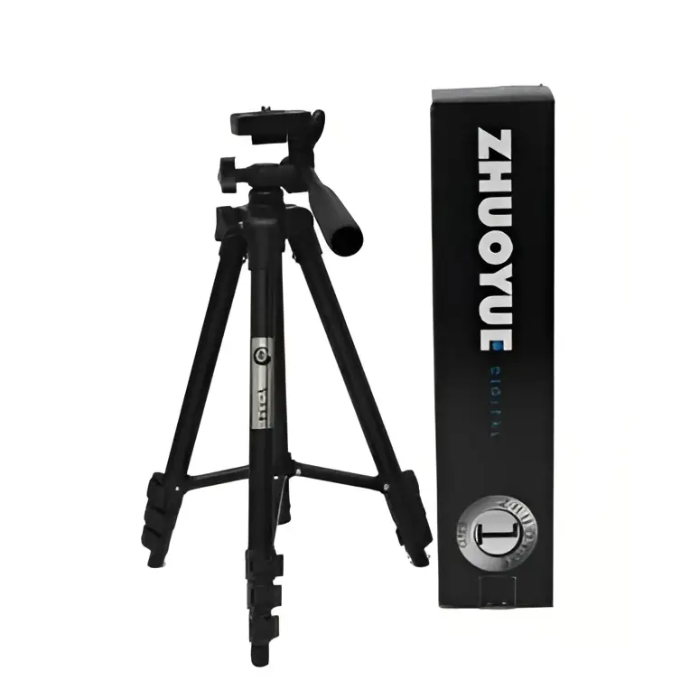 Black portable tripod universal digital camera bracket with adjustable legs and sturdy camera mount for versatile use