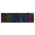 Black t-wolf gaming usb luminous keyboard with vibrant rainbow backlighting and luminous wired keyboard design