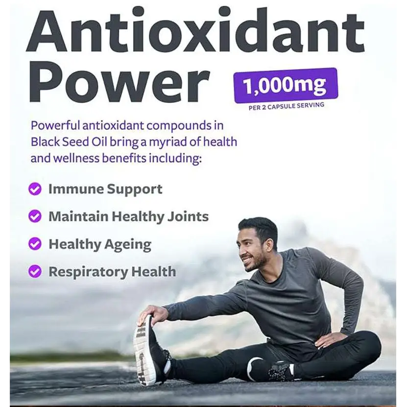 Black seed oil capsules wxx black seed antioxidant supplement with 1000mg per two-capsule serving